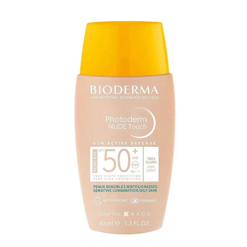 Bioderma Фотодерм Флюид солнцезащитный с тоном SPF 50+ очень светлый 40 мл make p rem крем для лица солнцезащитный spf 50 pa uv defense me