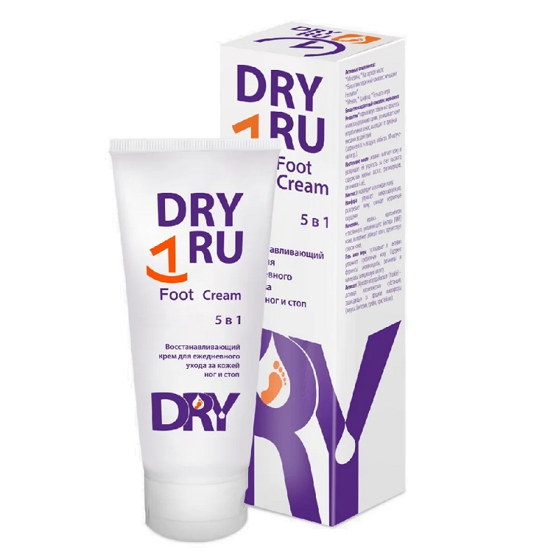 

DRY RU Foot Cream 5в1 Крем для ног восстанавливающий для ежедневного ухода 75 мл
