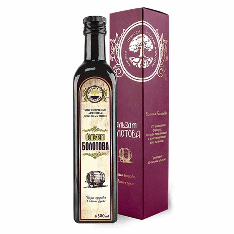 Изображение товара Бальзам Болотова 500 мл - натуральный препарат для иммунитета, ЖКТ, омоложения, очистки организма