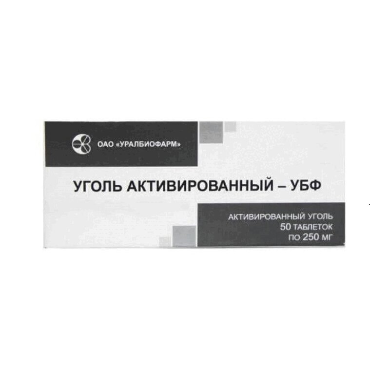 Изображение товара Уголь активированный-УБФ таблетки 250 мг 50 шт для очищения организма