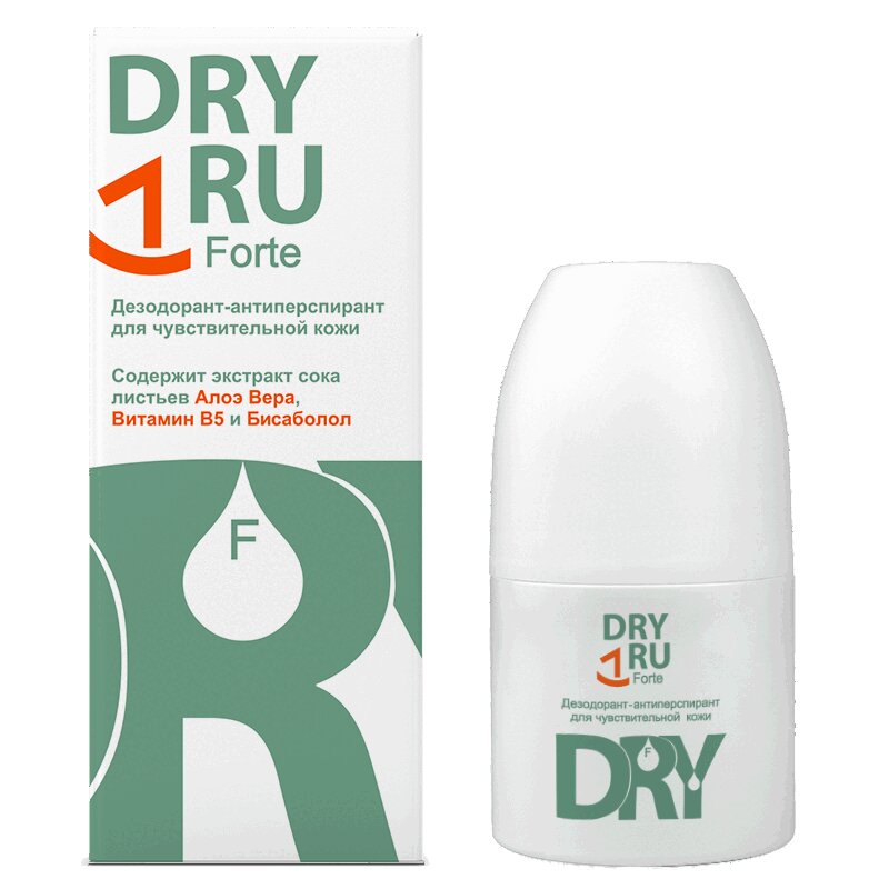 Изображение товара DRY RU Forte Дезодорант-антиперспирант для чувствительной кожи с Алоэ Вера и Витамином В5 50 мл