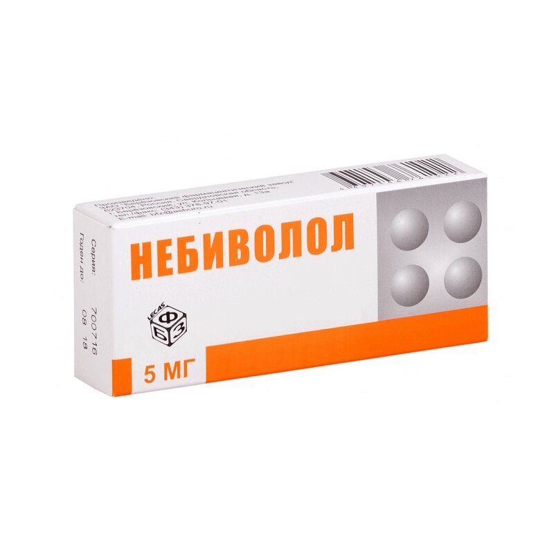 Изображение товара Небиволол 5 мг таблетки 30 шт для гипертензии сердечной недостаточности