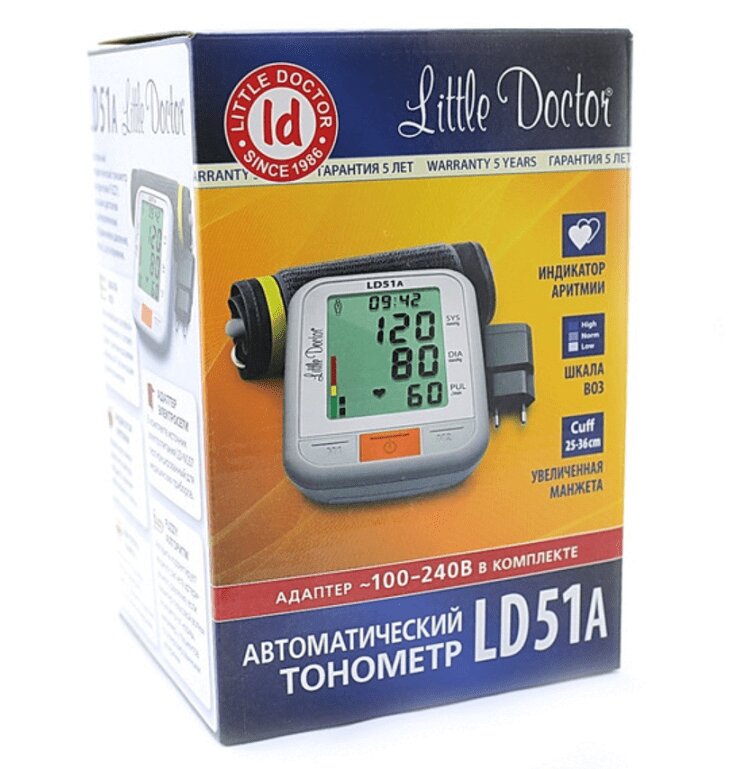 

Little Doctor Тонометр LD51A автоматический на плечо с адаптером