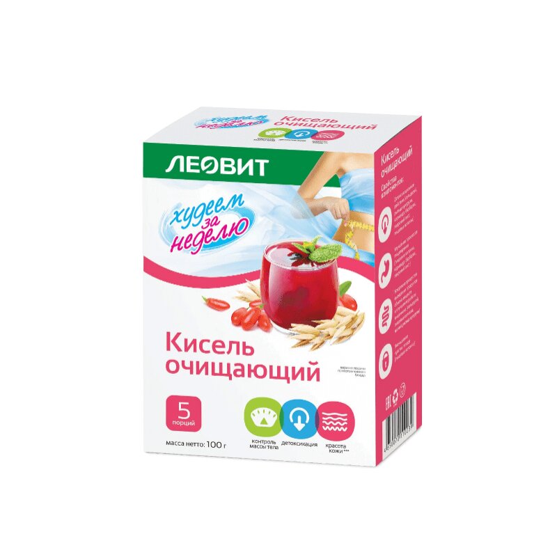 

Леовит Худеем за неделю Кисель очищающий 20 г 5 шт
