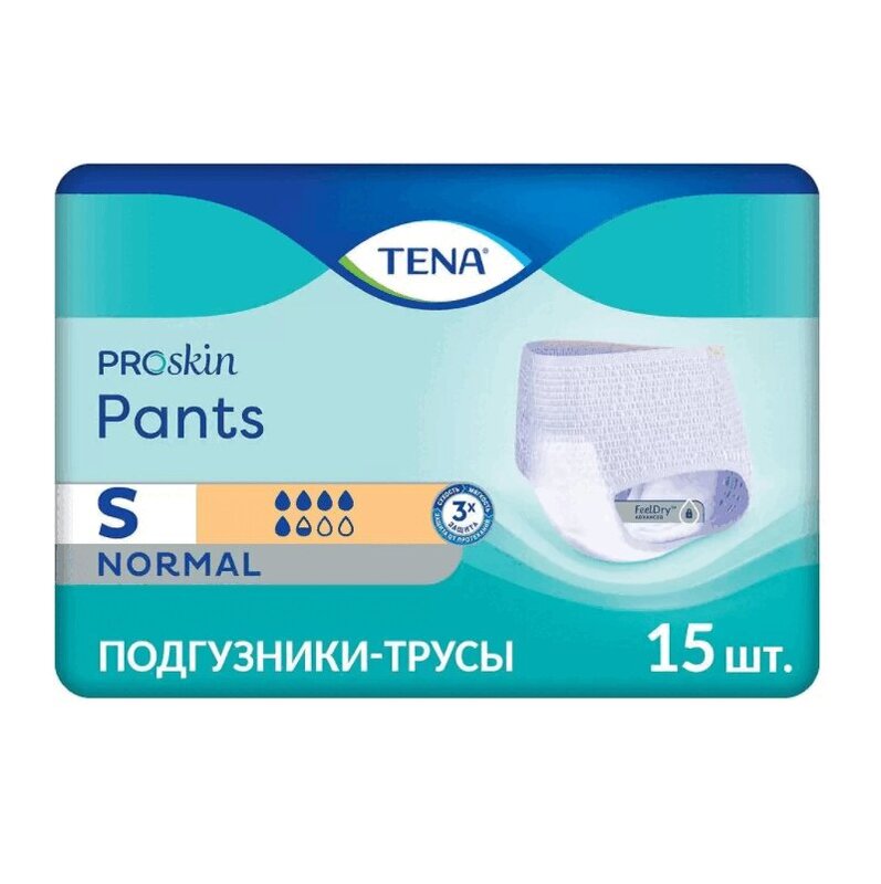 

Tena ПОДГУЗНИКИ-ТРУСЫ для взрослых PANTS NORMAL ПРИ СРЕДНЕЙ СТЕПЕНИ НЕДЕРЖАНИЯ N15, S