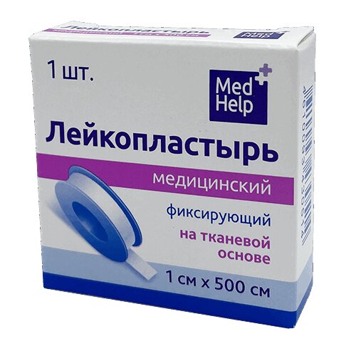 

MedHelp Лейкопластырь фиксирующий на тканевой основе 1 см х 500 см