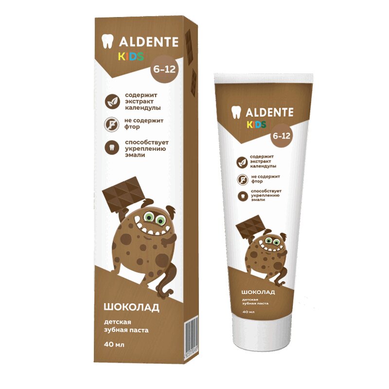 Изображение товара Aldente Kids Зубная паста для детей 6-12 лет Шоколад 40 мл