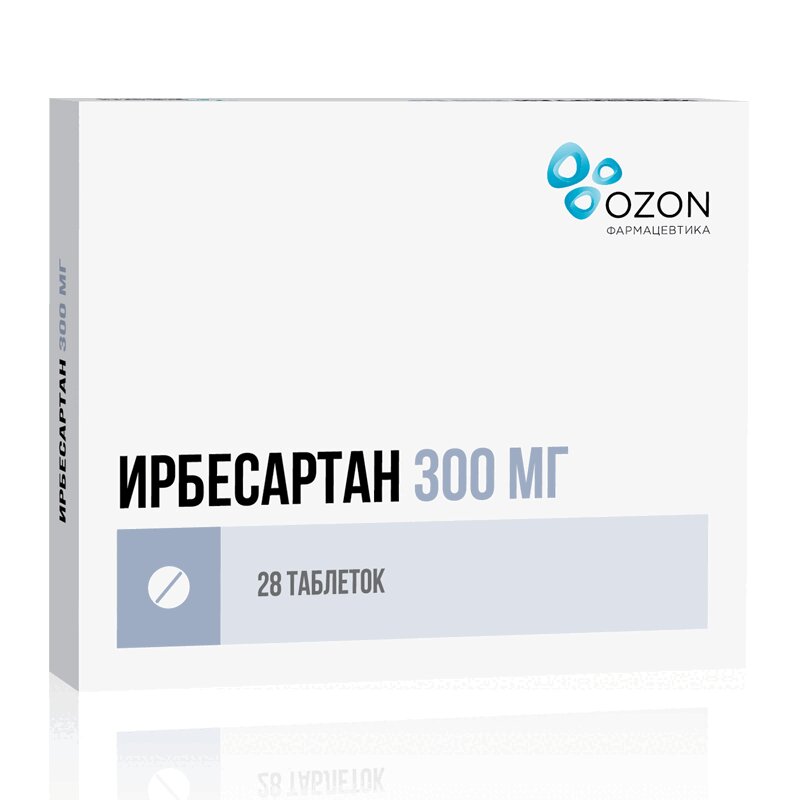 Изображение товара Ирбесартан 300 мг таблетки 28 шт для снижения давления и защиты почек