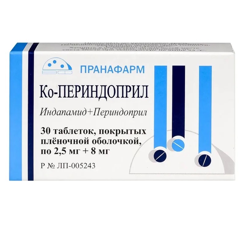 Изображение товара Комбинированное лекарство Ко-Периндоприл для лечения гипертензии, 30 табл.