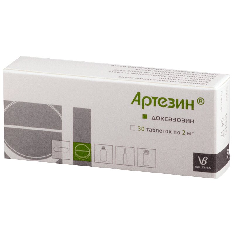 Изображение товара Артезин 2 мг таблетки для снижения артериального давления и лечения ДГПЖ