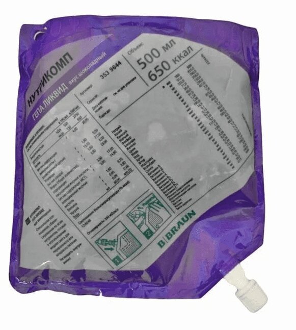 Изображение товара Нутрикомп Гепа Ликвид смесь жидкая для энтерального питания 500 мл Шоколад