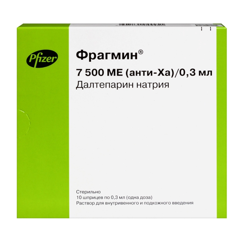 Изображение товара Фрагмин 7500 анти-Ха МЕ/0,3 мл раствор для инъекций