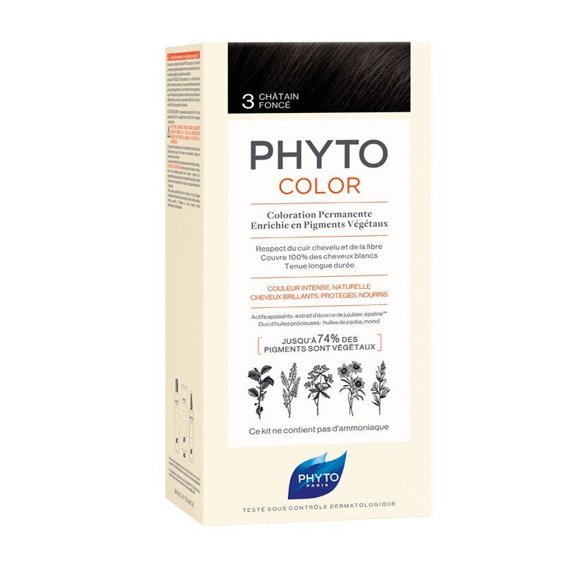 Phytosolba Фитоколор Крем-краска для волос тон 3 Темный шатен крем краска colorevo 84611 6 11 темный блондин пепельный интенсивный 100 мл блондин
