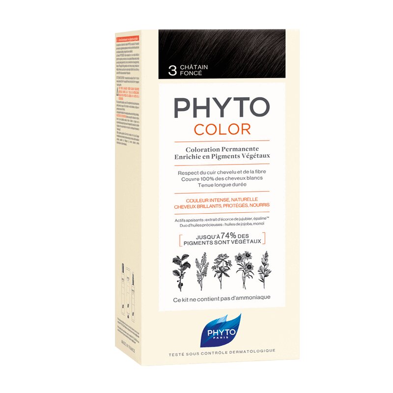 Phytosolba Фитоколор Крем-краска для волос тон 3 Темный шатен стойкая крем краска color cream teo1006 6 темный блондин 100 мл