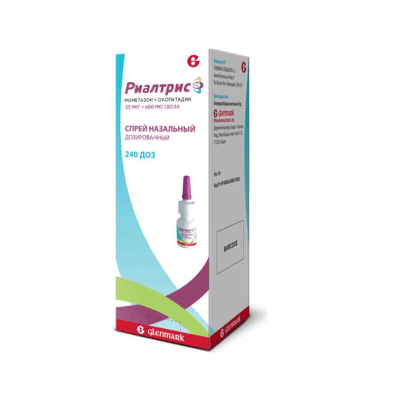 Изображение товара Риалтрис спрей назальный для аллергии 240 доз с мометазоном и олопатадином