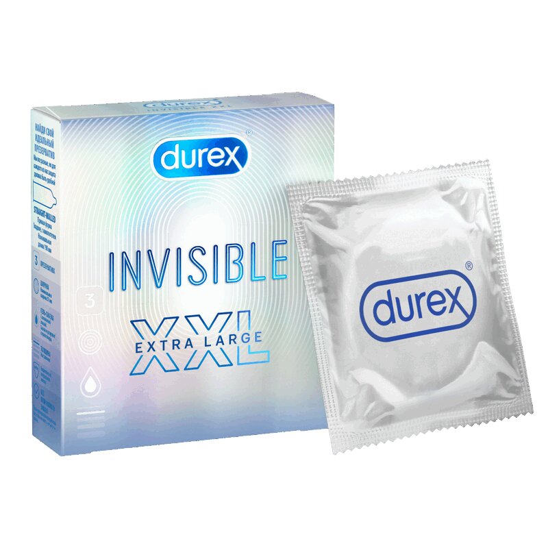 Durex Инвизибл XXL Презервативы 3 шт durex инвизибл xxl презервативы 12 шт