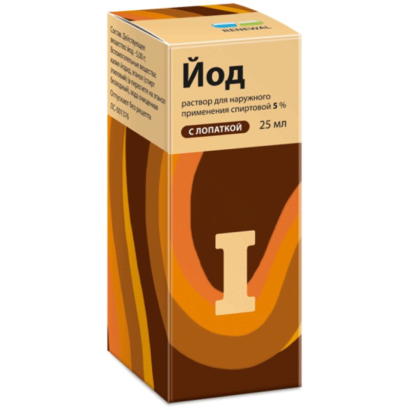 

Йода р-р д/наруж.прим.спирт.с лопаткой 5% фл.25мл