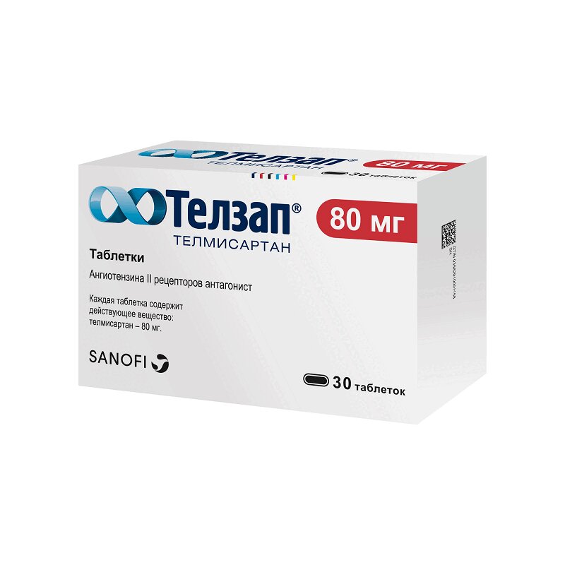 Изображение товара Телзап 80 мг таблетки 30 шт - эффективное средство для лечения гипертензии Изображение товара Телзап 80 мг таблетки 30 шт - эффективное средство для лечения гипертензии