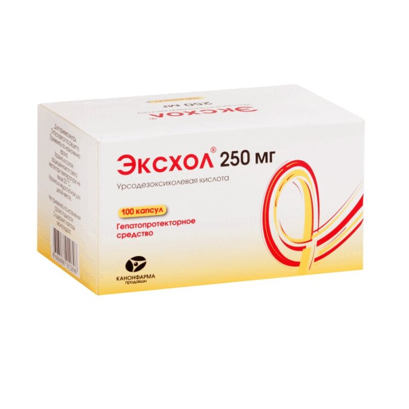 Изображение товара Эксхол 250 мг капсулы 100 шт для растворения желчных камней и поддержки печени