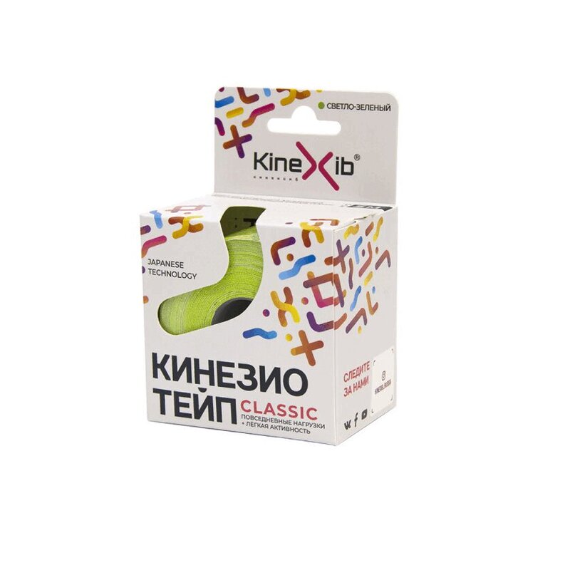 Кинексиб Классик Кинезио тейп 5 м х 5 см Светло-зеленый cure tape classic тейп хлопок 5 см 5 м зелёный 1 шт