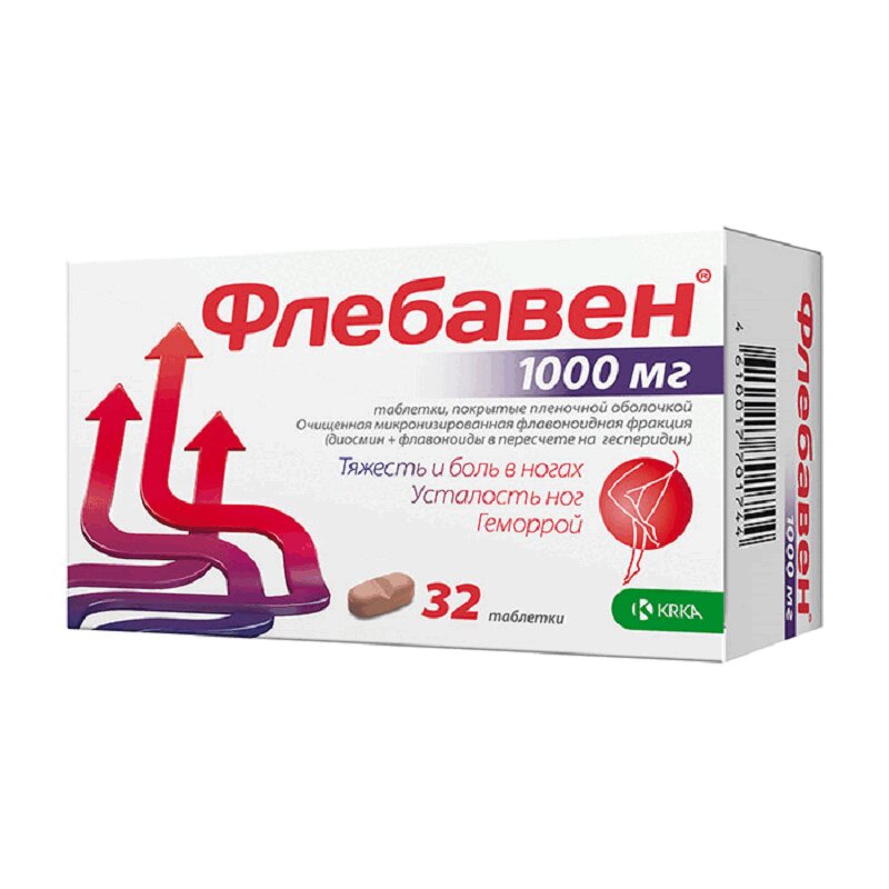 

Флебавен 1000 мг таблетки 32 шт