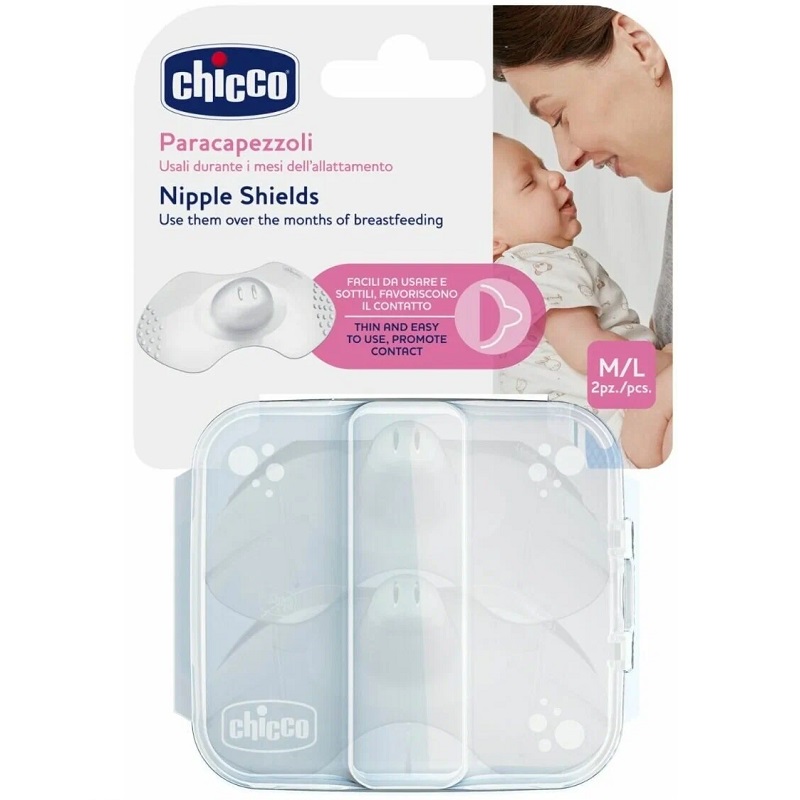 Изображение товара Накладка для соска Chicco силиконовая M/L 2 шт Италия Изображение товара Накладка для соска Chicco силиконовая M/L 2 шт Италия
