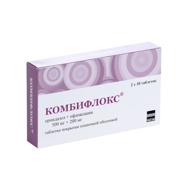 Изображение товара Комбифлокс таблетки 500 мг+200 мг 20 шт для лечения бактериальных и протозойных инфекций
