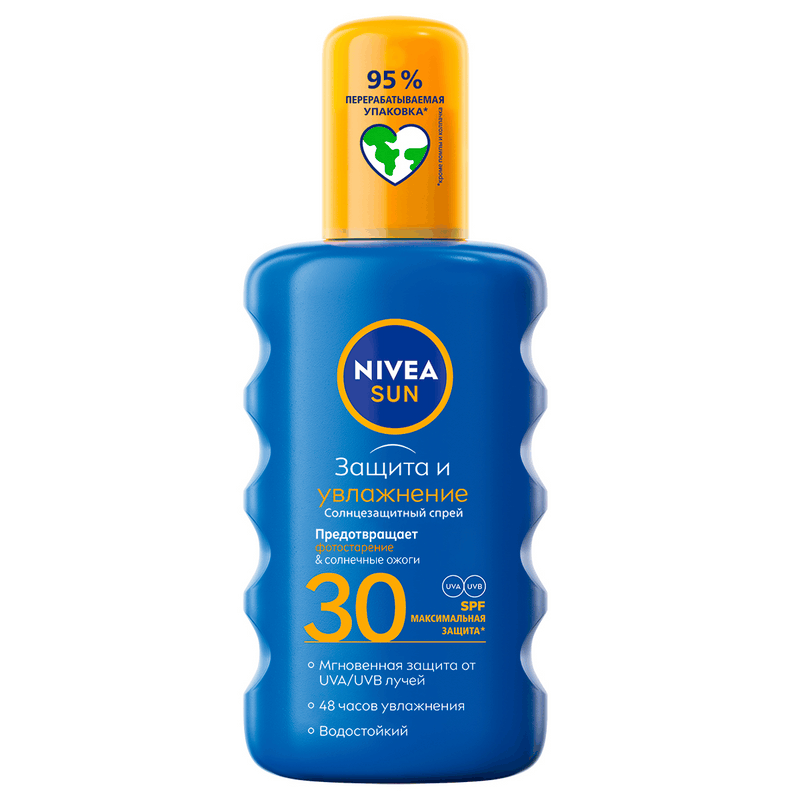 

Nivea Защита и увлажнение Спрей солнцезащитный SPF30 200 мл