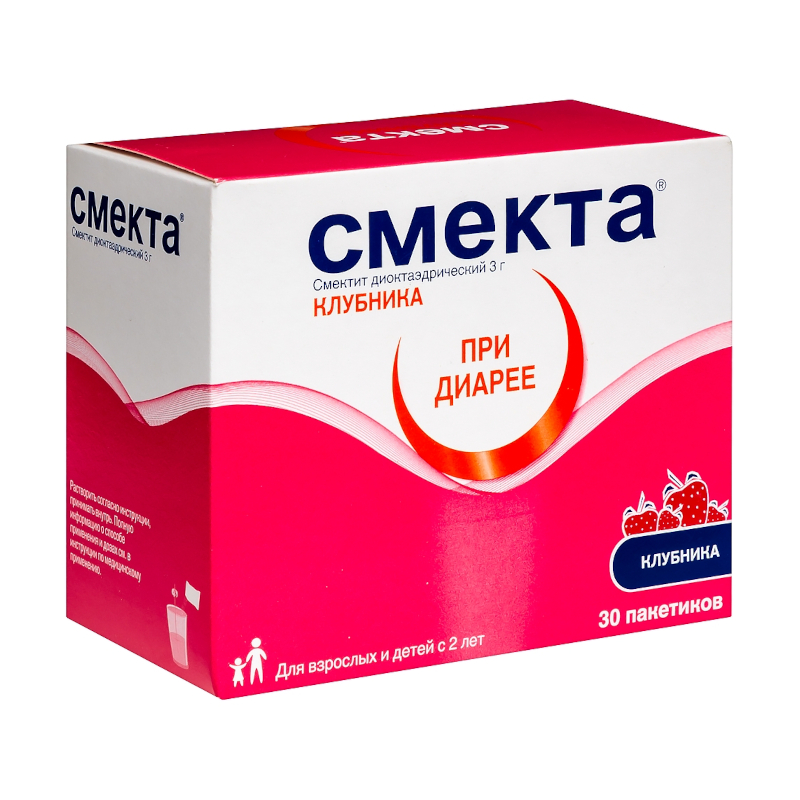 

Смекта 3 г порошок для приготовления суспензии Клубника 30 шт