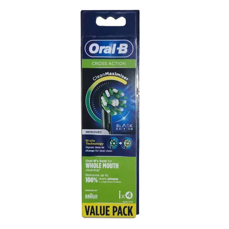 

Oral-B Кросс Экшн КлинМаксимайзер Блек Насадка д/эл.зубной щетки 4 шт