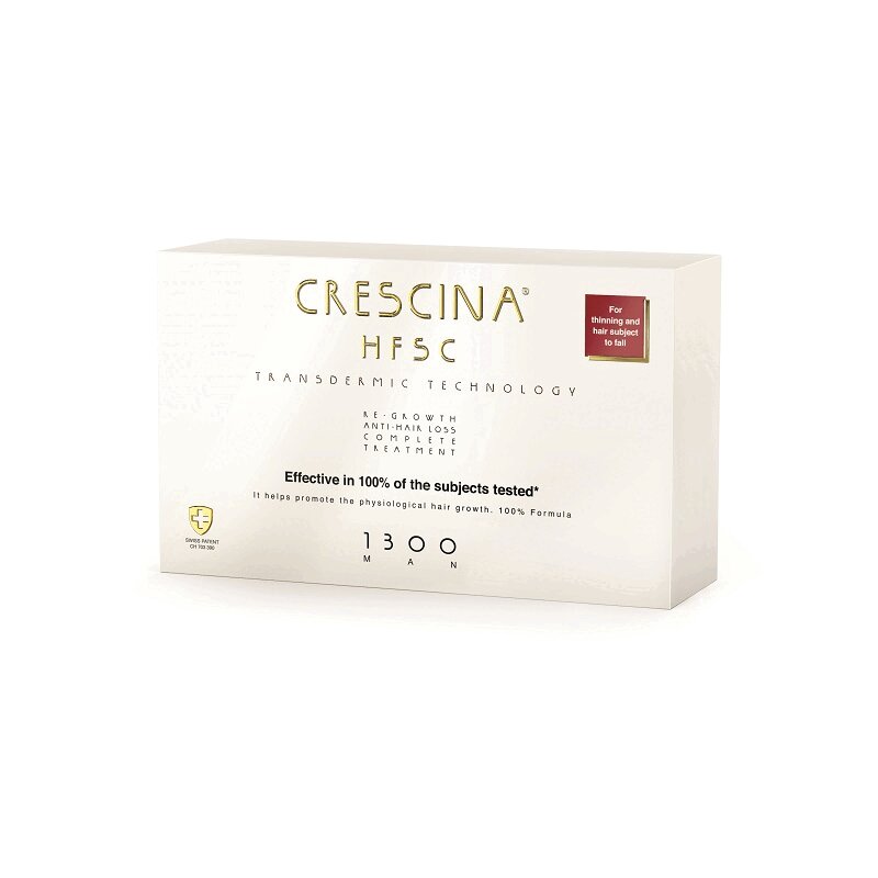 Изображение товара Кресцина Трансдермик 1300 Комплекс для мужчин для стимуляции роста волос ампулы 10+10 шт