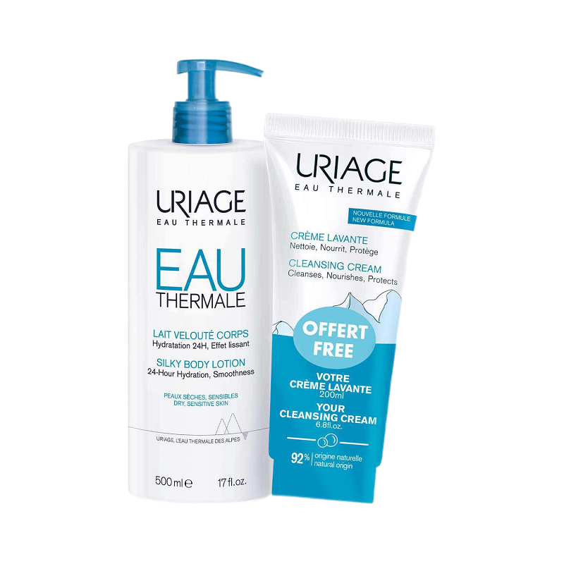 Изображение товара Урьяж Набор Молочко для тела и Крем очищающий пенящийся 200 мл + 500 мл