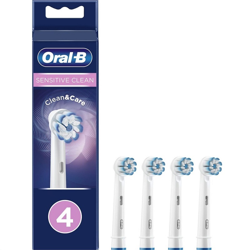 oral b флосс экшн насадка д эл зубной щетки 2 шт Oral-B Сенситив Клин Насадка для щетки зубной электрической 4 шт