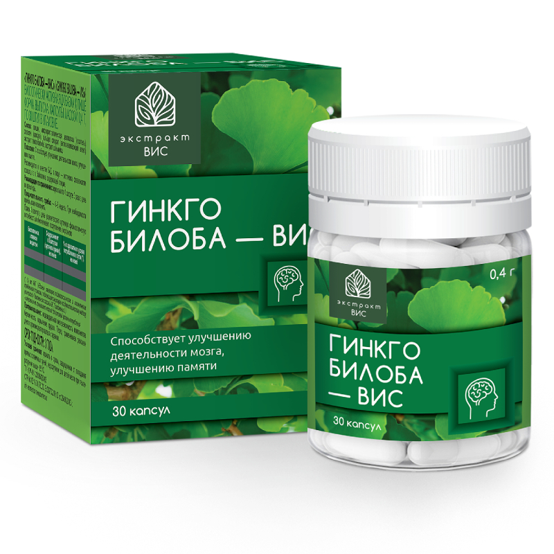 Изображение товара Гинкго Билоба-ВИС 40 мг капсулы 30 шт - поддержка памяти и кровообращения