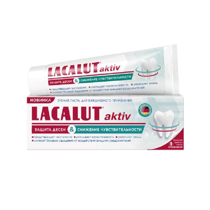 Лакалют Актив Паста зубная защита десен и снижение чувствительности 65 мл lacalut зубная паста sensitive снижение чувствительности