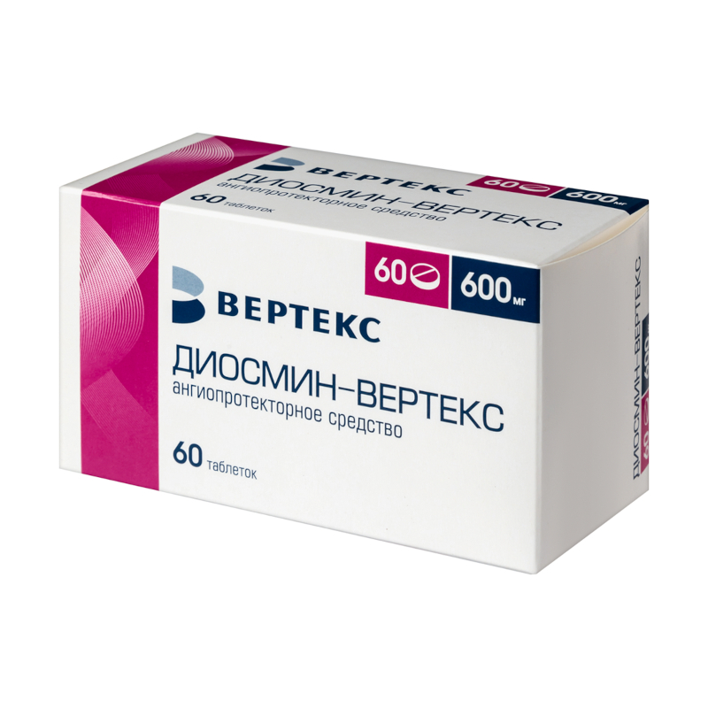 Диосмин-ВЕРТЕКС таблетки 600 мг 60 шт тадалафил вертекс таблетки п о плен 5мг 14шт