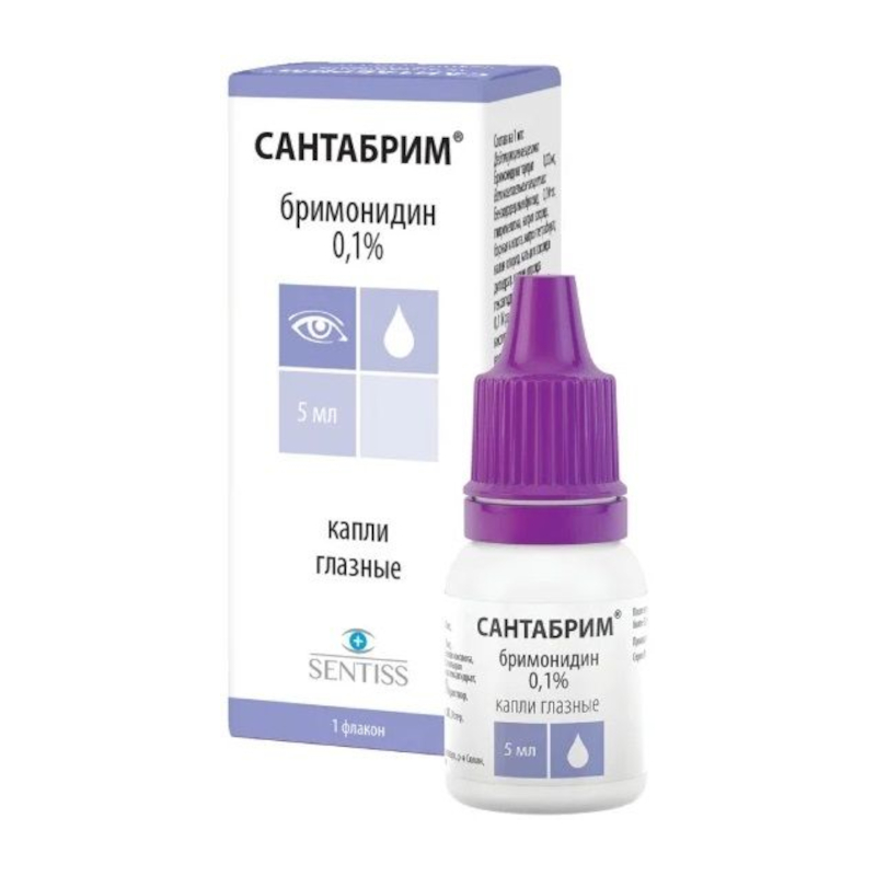 Изображение товара Капли глазные Сантабрим 0,1% для снижения внутриглазного давления, 5 мл