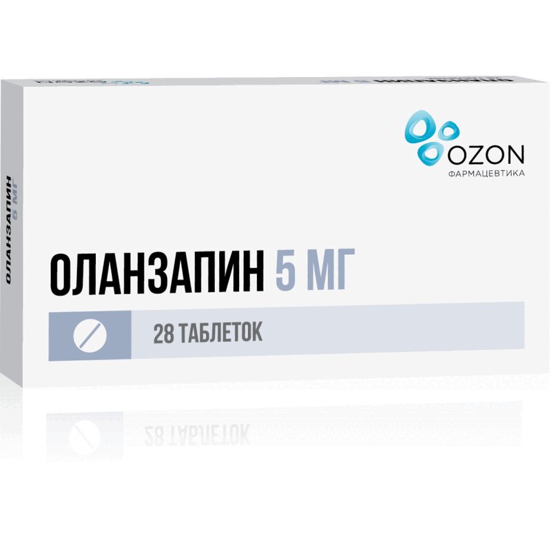 Изображение товара Оланзапин 5 мг таблетки 28 шт для лечения шизофрении и биполярного расстройства