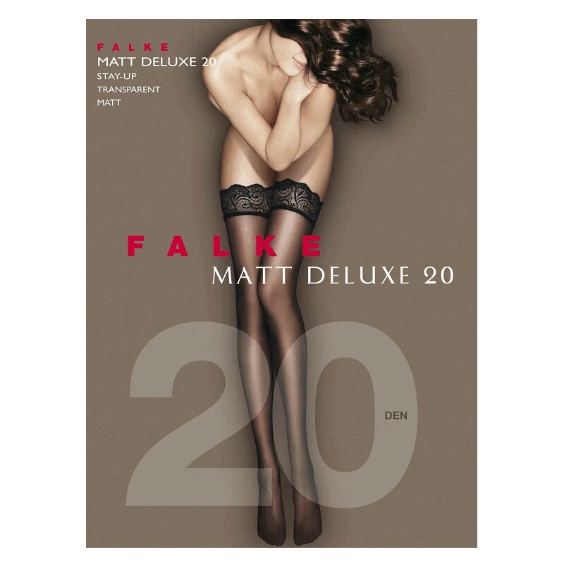 Изображение товара Чулки Falke 20 den черные р-р 1 с декоративным кружевом и противоскользящим покрытием