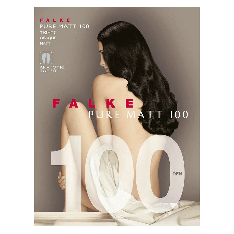 Изображение товара Колготки матовые непрозрачные 100 den Falke Пюр Мэт черные для женщин