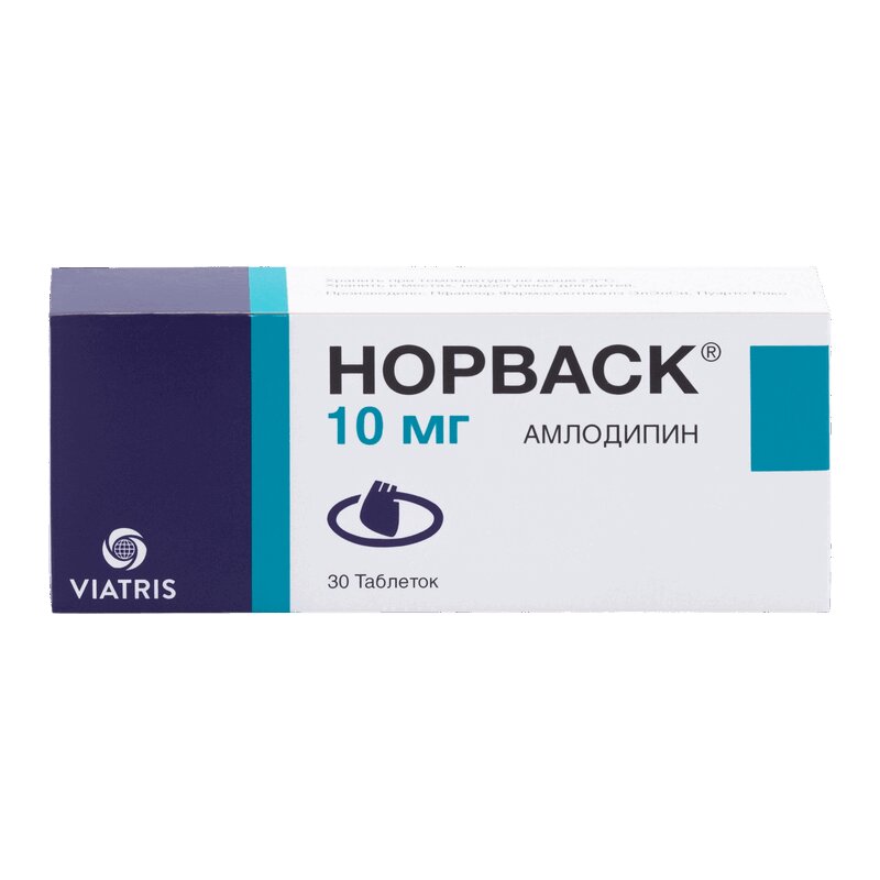 Изображение товара Норваск таблетки 10 мг 30 шт Пфайзер для гипертензии и стенокардии