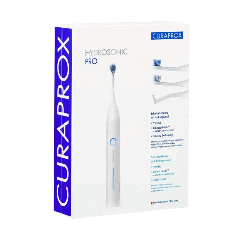 Изображение товара Электрическая звуковая зубная щетка Curaprox Hydrosonic Pro с 7 режимами, гидродинамическим эффекто
