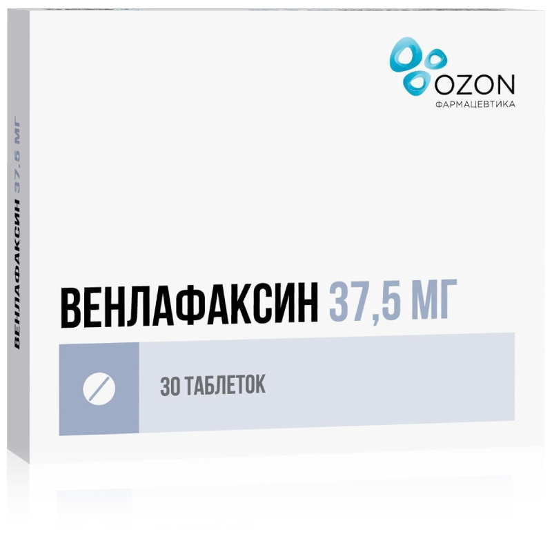 Изображение товара Венлафаксин 37,5 мг таблетки 30 шт эффективный антидепрессант