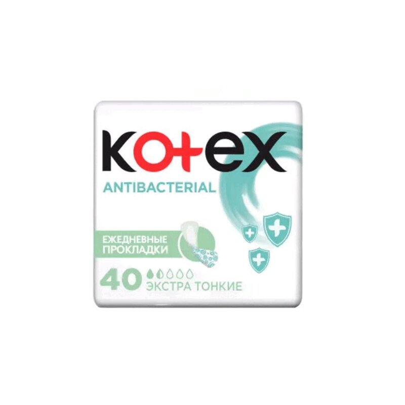 Kotex Прокладки Экстра ежедневные антибактериальные тонкие 40 шт котекс прокладки ежедневные антибактериал экстра тонкие 40