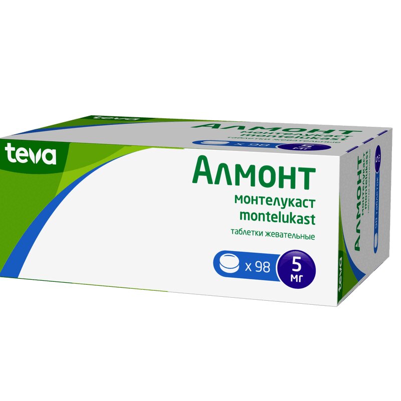 Изображение товара Алмонт 5 мг таблетки жевательные для лечения бронхиальной астмы и аллергического ринита
