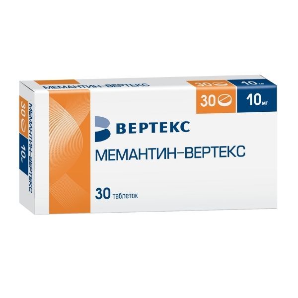 Мемантин-Вертекс таблетки 10 мг 30 шт кларитромицин вертекс капс 250мг 14