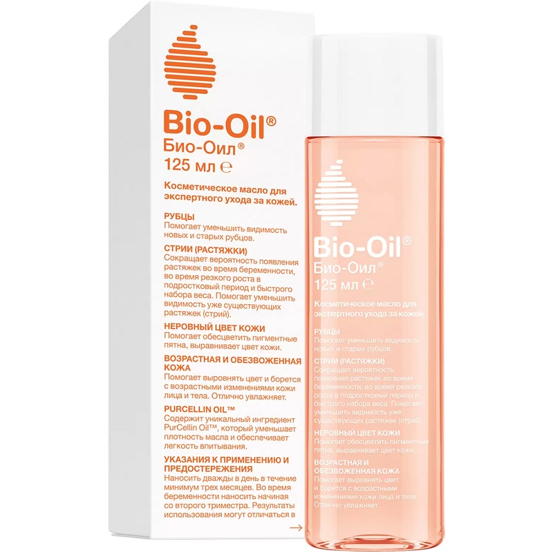 Bio-Oil Масло косметическое от шрамов, растяжек, неровного тона натуральное 125 мл масло косметическое от шрамов растяжек неровного тона bio oil био ойл 200мл