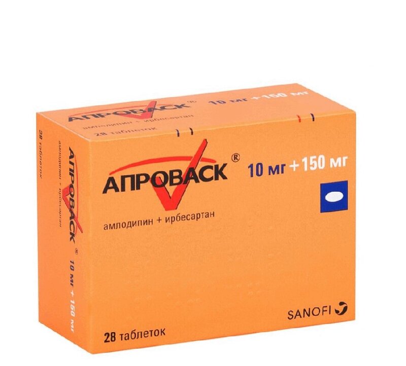 Изображение товара Апроваск 10 мг+150 мг таблетки для контроля артериального давления
