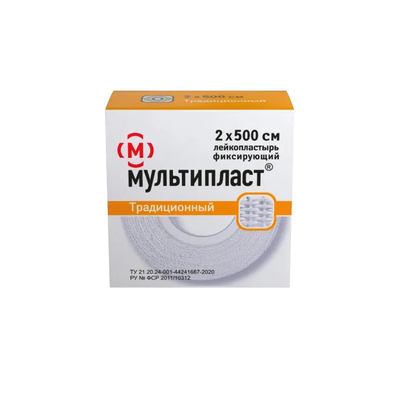 Изображение товара Мультипласт Лейкопластырь фиксирующий.традиционный 2 см x 500 см 1 шт