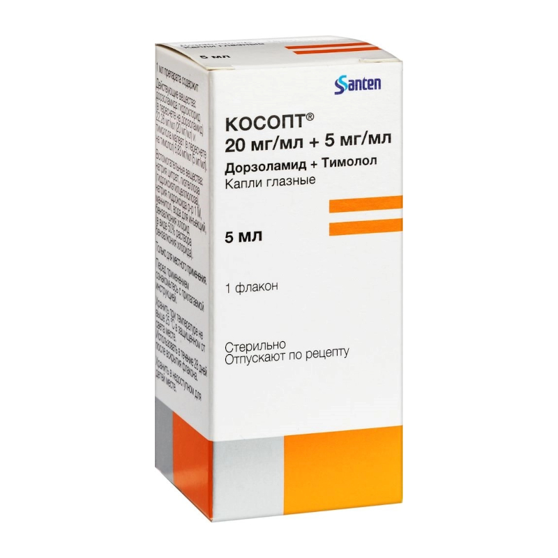 Изображение товара Косопт 20 мг/мл+5 мг/мл глазные капли для снижения внутриглазного давления
